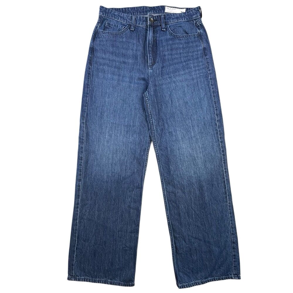 Rag & Bone Lori Wide Leg Jeans Womens 28 Medium Wash Blue Denim High-Rise